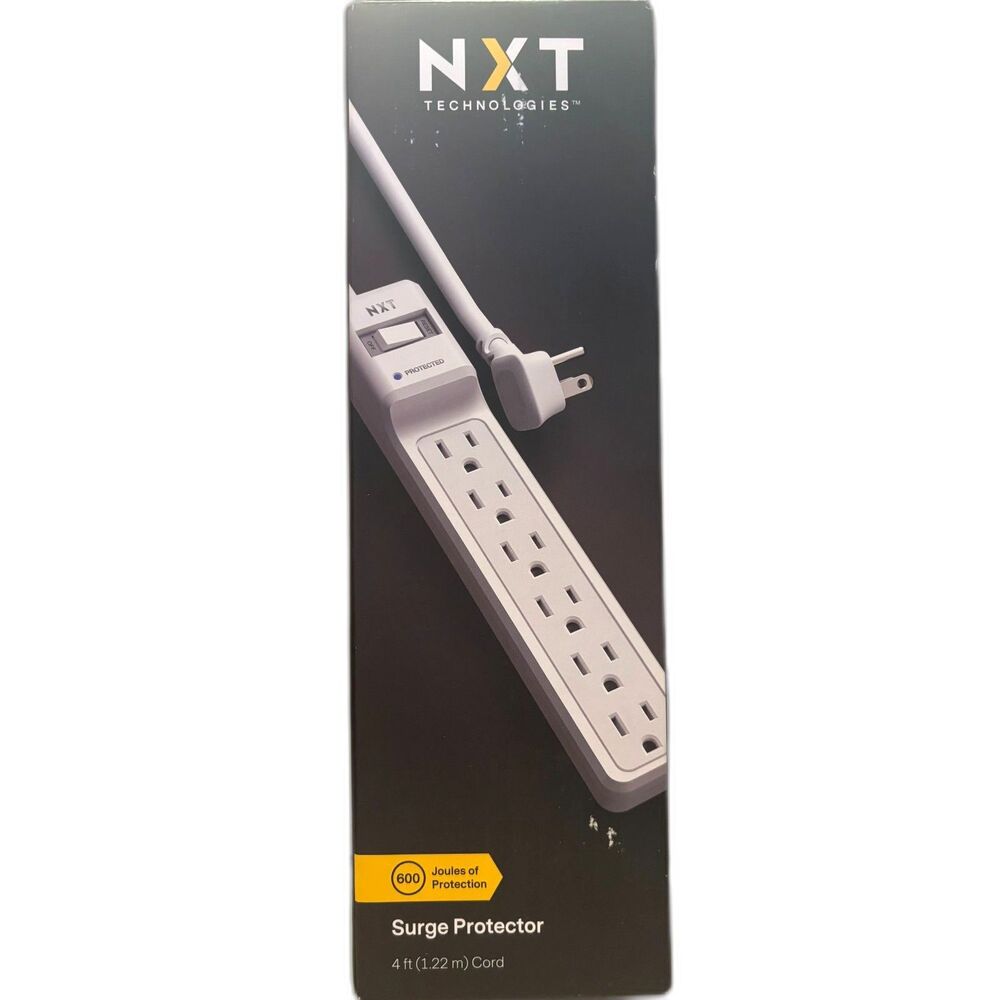 NXT Technologies Outlet Surge Protector 4ft Cord 600 Joules-NIB